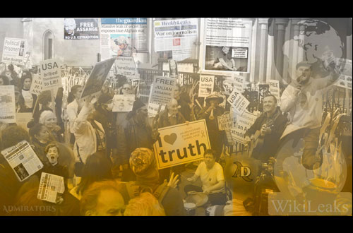 Les supporter réclament la libération de Julian Assange