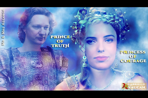 Julian Assange Prince of Truth, Stella Assange Queen of Courage